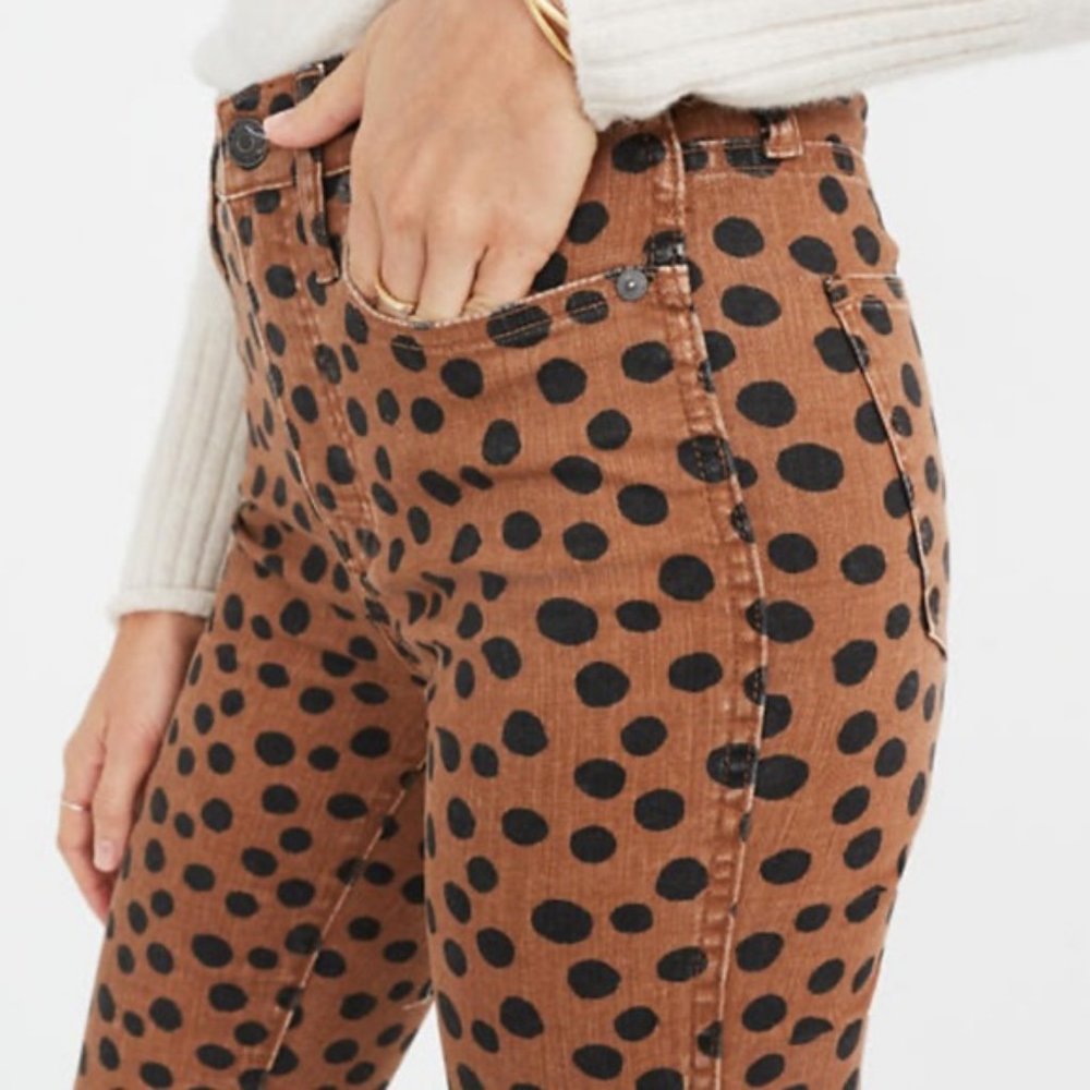 Madewell Leopard Dot 10" High Rise Skinny Jeans - Picture 3 of 9
